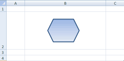 Shape with gradient fill in spreadsheet